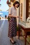 Women's Maxi Skirt High Waist A-Line Polka Dot Satin Knitted Fabric Comfortable Daily Wear Casual Modern - 2