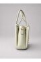 Women's Tote Bag Mint Green Multi-Compartment Hand and Shoulder Bag with Charm Accessories - 5
