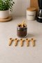 Set of 5 Bamboo Spice Spoons 7 cm Mini Coffee Spoons |   Spoon Set