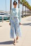 Women's Maxi Skirt Floral Patterned Tulle Fabric A-Line Cut Drawstring Detail Stretchy Knitted Lined Daily Casual - 3
