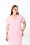 Women's Plus Size Elegant V-Neck Ring Viscose Short Sleeve Nightgown (Mother's Nightgown) - 2