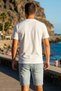 Men's White Plain Basic Flexible Crepe Wrinkle Fabric Thin T-Shirt 26Etshkrin - 5