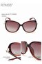 Womens Polarized Oval Sunglasses UV400 Protection Brown Frame Decorated with Fox Pattern Fashion Anti Glare Sun Shades with Glasses Case - 4