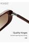 Womens Polarized Oval Sunglasses UV400 Protection Transparent Brown PC Frame Fashion Anti Glare Sun Shades with Glasses Case 60mm - 4