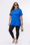 Women's Plus Size Short Sleeve Side Knot Detailed Blouse 2039-26 - 3