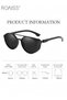 Men's Polarized Round Sunglasses, UV400 Protection Sun Glasses with PC Frame, Fashion Anti-Glare Sun Shades for Men Driving, Fishing, Traveling, Cycling, Black Lens - 4