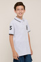 Print Detail Polo T-Shirt with Short Sleeves - 4