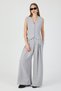 Relaxed Fit Palazzo Pants and V-Neck Vest Button Closure Suit # Tk0398 - 5