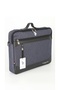 Navy Blue Men's Laptop Briefcase Slim Briefcase Hand Shoulder Office Bag with Three Pockets - 3