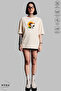 Unisex Crew Neck Snoopy Sunflower Printed Cotton Oversize Short Sleeve T-Shirt - 6