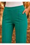 Women's Emerald Green High Waist Wide Leg Interlock Jersey Trousers - 4