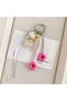 Bag Ornament with Butterflies, Pink Flowers and Beads, Keychain, Phone Charm - 3