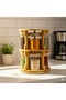 Rotating Bamboo Spice Rack Organizer with Glass Jars Set, 360° Carousel Kitchen Storage, Airtight Containers with Wooden Lids for Spices, Herbs, Dry Food, Countertop Space Saver - 7