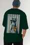 For Dog Lovers 60 Back Dog Print Green Oversize T-Shirt 100% Cotton Unisex Dog Lover Premium Design - 7