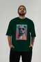 For Dog Lovers 46 Front Dog Printed Green Oversize T-Shirt 100% Cotton Unisex Dog Lover Premium Design - 5