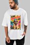 For Dog Lovers 66 Front Dog Printed White Oversize T-Shirt 100% Cotton Unisex Dog Lover Premium Design - 7