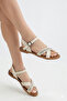 Beige Skin Women's Bodrum Sandals with Stones