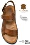 Genuine Real Leather Velcro Men's Sandals Brown