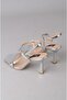 Seç 8569 Strappy Heel Shoes (Heel Height: 9 cm) Silver - 6