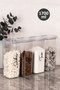 4-Piece Vacuum Lid 1700 ml Storage Container Acrylic Mica Tea Sugar Coffee Salt Storage Jar with Labels