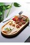 Bamboo Presentation Plate & Oil Dish with Six Plates 26 cm