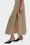 Women's Chain Belt Detailed Sleeveless Round Neck Satin Midi Beige Dress - 3