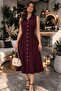 Women's Sleeveless Collared Front Buttoned Midi Crepe Dress |   Stylish and Elegant Design (Without Belt)