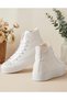 Sports Evening Dress Shoes White Bridal Sneakers High Ankle Wedding Dress Sneakers 3cm Heel - 4