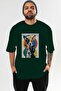 For Dog Lovers 56 Front Dog Printed Green Oversize T-Shirt 100% Cotton Unisex Dog Lover Premium Design - 2