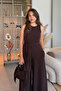 Stylish Brown Jumpsuit with Belted Pockets - 3