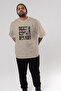 Squat Bench Deadlift Oversize Front Printed Beige T-Shirt 100% Cotton Streetwear Premium Comfortable Fit - 7