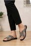 Rwas Women's Slippers with Cross Straps and Stones in Black Satin - 3
