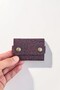 Purple Leather Card Holder Small Size Shawl Patterned Gift Card Holder for Men and Women - 3