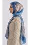 Yanki Patterned Viscose Shawl - Blue - 2