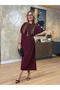 Women's Short Sleeve Crew Neck Shoulder Button Long Viscose Two Thread Dress - 6