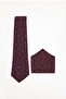 Men's burgundy paisley pattern classic tie and pocket square set