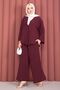 Kimonolu Casual Fit Summer Hijab Suit Burgundy - 4
