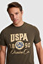 Men's Dark Khaki Regular Fit Crew Neck T-Shirt 50327174-Vr111 - 2