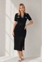 Women's Polo Collar Openwork Summer Knitwear Dress 8272