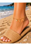 Sky Sparkle Moon and Star Detailed Gold Stylish Luxury Anklet - 2