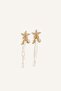 Women's Starfish Yellow Dangle Earrings H7004Axns