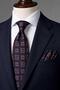 Burgundy Motif Patterned Classic Tie with Handkerchief Kk13769