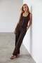 Bitter brown palazzo pants and buttoned vest top and bottom set alc-x15544 - 3