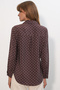 Women's Single Pocket Polka Dot Oversize Shirt 20399 - Brown - 5