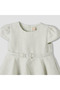 Round Neck Short Sleeves Empire Dress with Belt Detail - 4