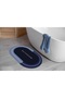 Bathroom Striped Oval Bath Mat - 3