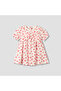 Round Neck Short Sleeves A-line Dress with Heart Print - 2