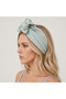 Light Blue Wire Hair Band, Shapeable Handmade Fabric Bandana Crown, Women's Hair Accessory with Adjustable Wire - 2