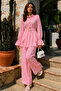 Flounced Hijab Set A9287-Çl Pink