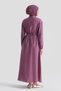 Aller Detailed Elastic Waist Dress Burgundy - 6